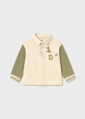 Polo Manga Larga Bolsillo Dino Combinado Verde Mayoral 