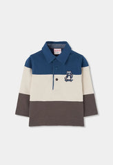 Polo Manga Larga Combinado Mapache Azul Boboli