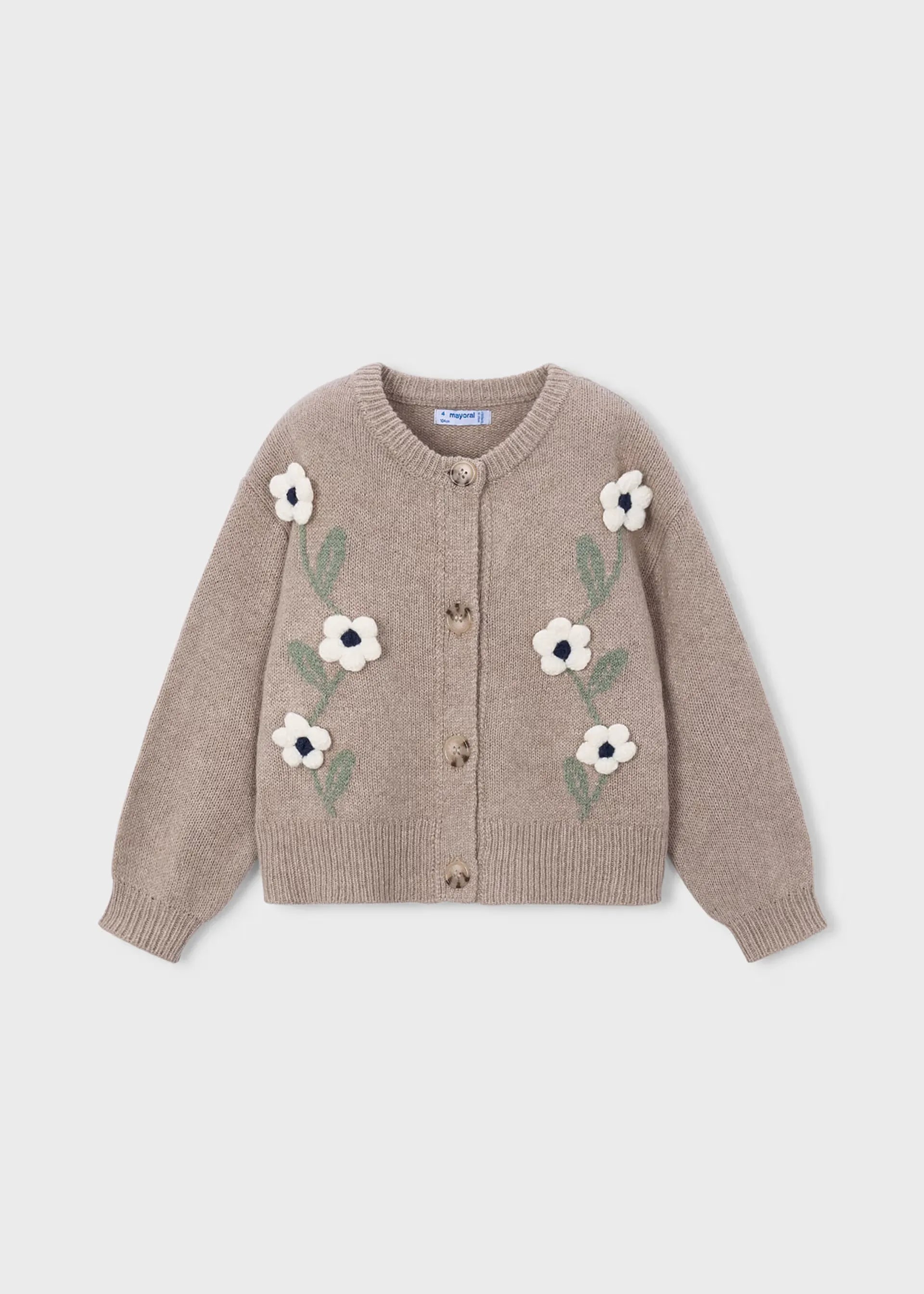Saco Tricot Flores Café Mayoral DISEÑO