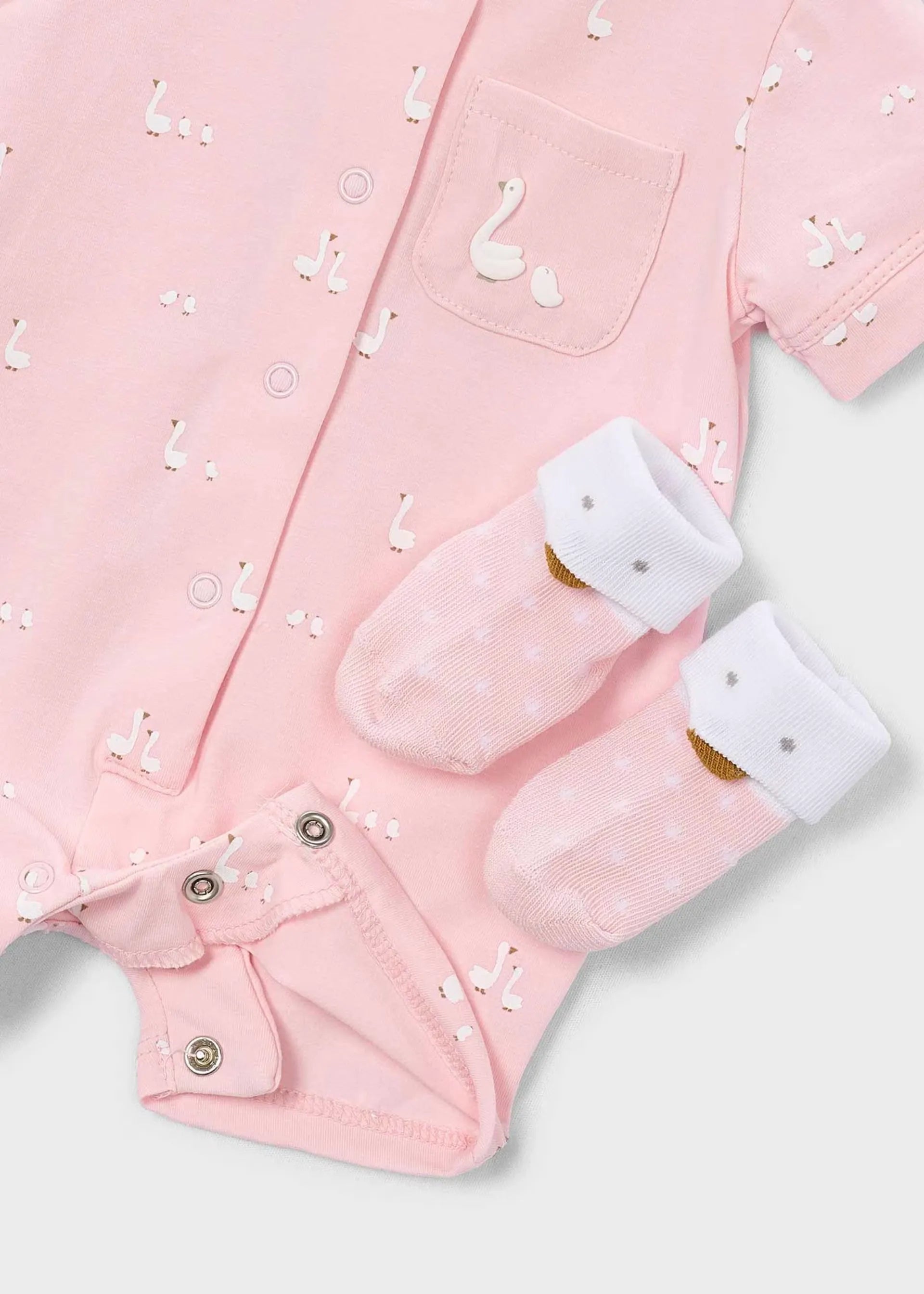 Set Pelele Estampado Patos Rosa Mayoral detalle