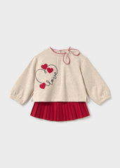 Conjunto Falda Plisada Corazon Rojo Mayoral