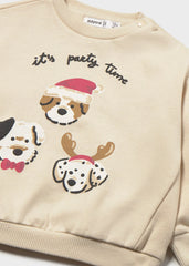 Saco Estampado Perritos Beige Navidad Mayoral Detalle