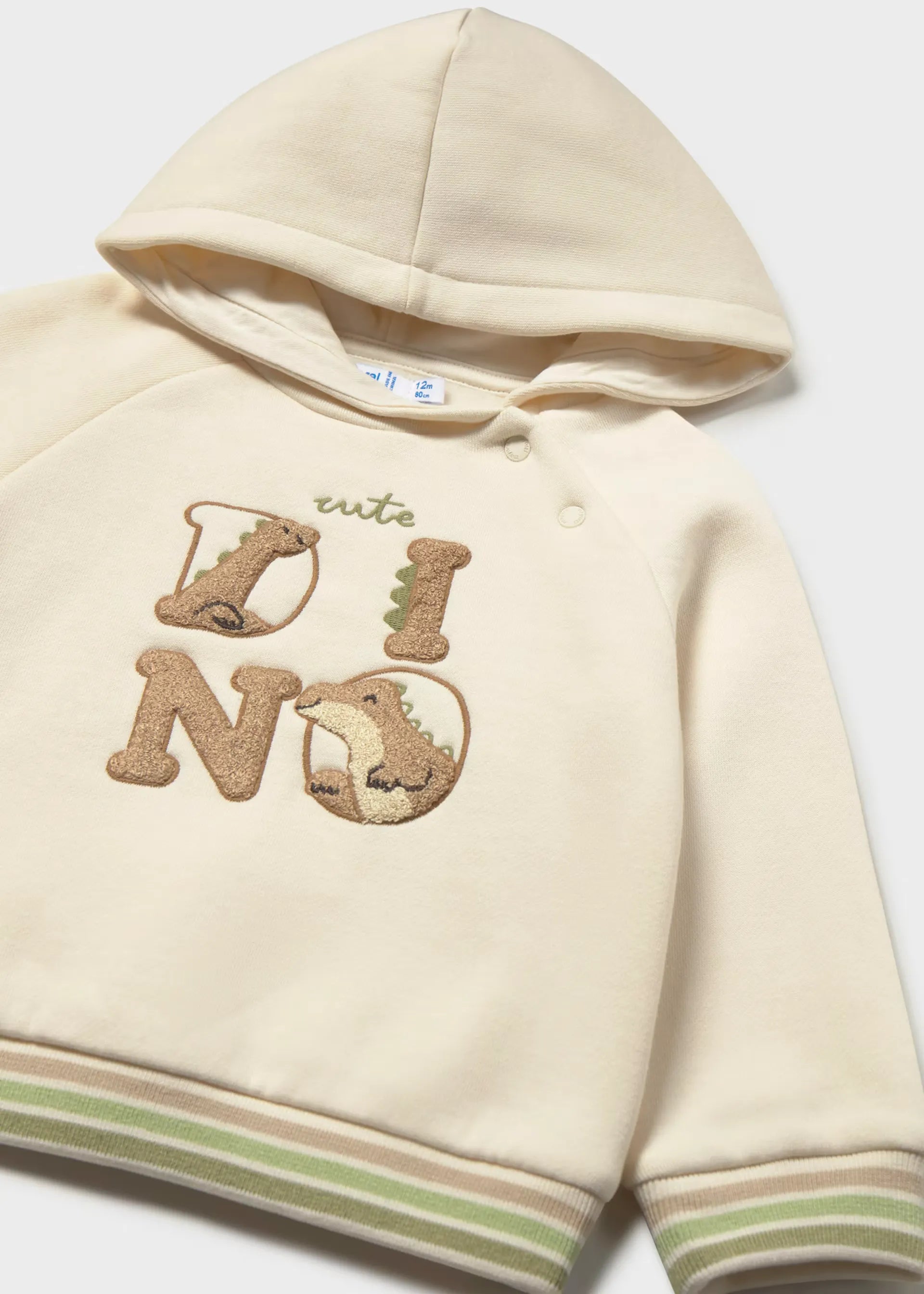 Saco Bordado Dino Combinado Beige Verde Mayoral Detalle