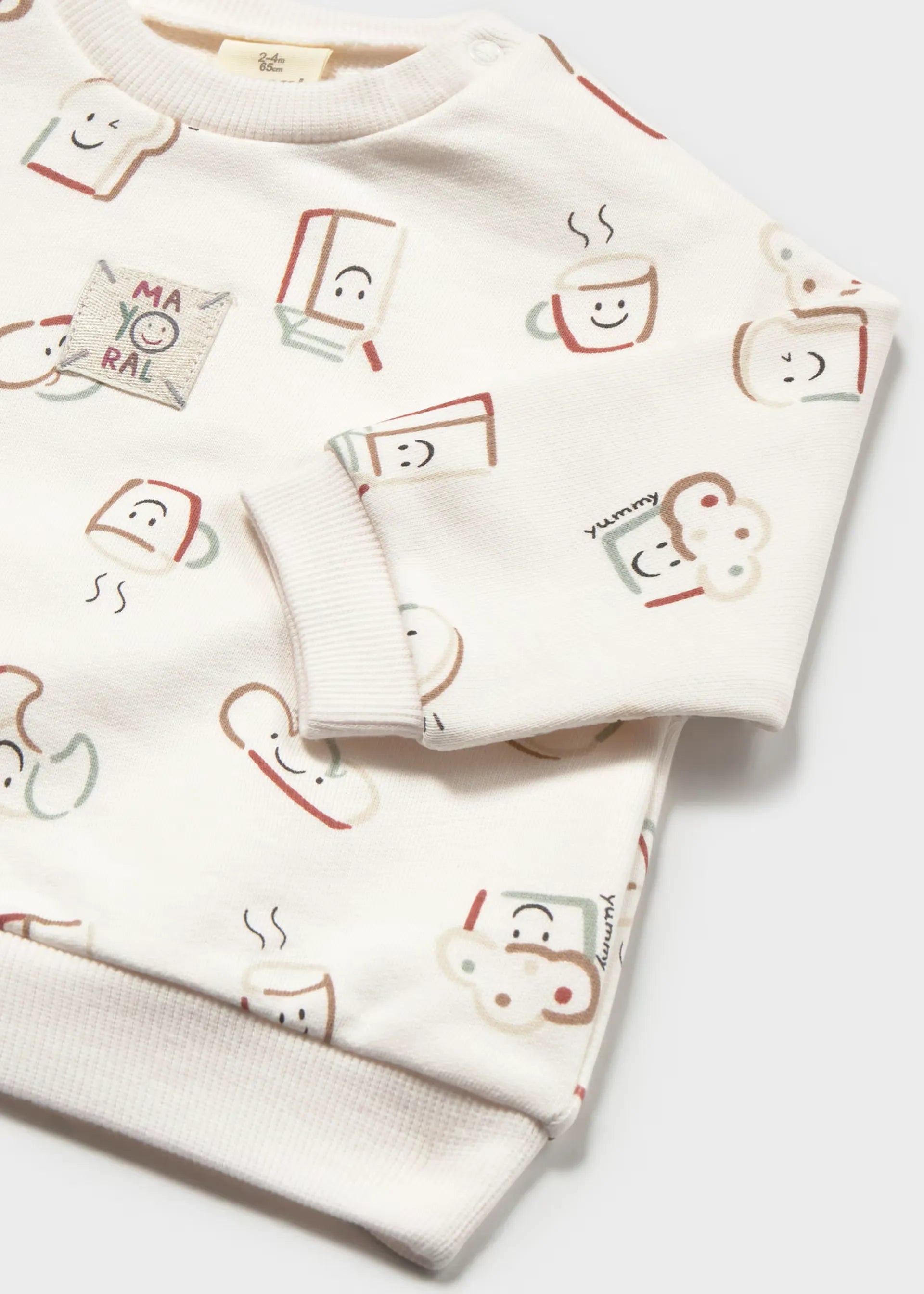 Saco Sudadera Estampado Yummy Crema Mayoral Detalle