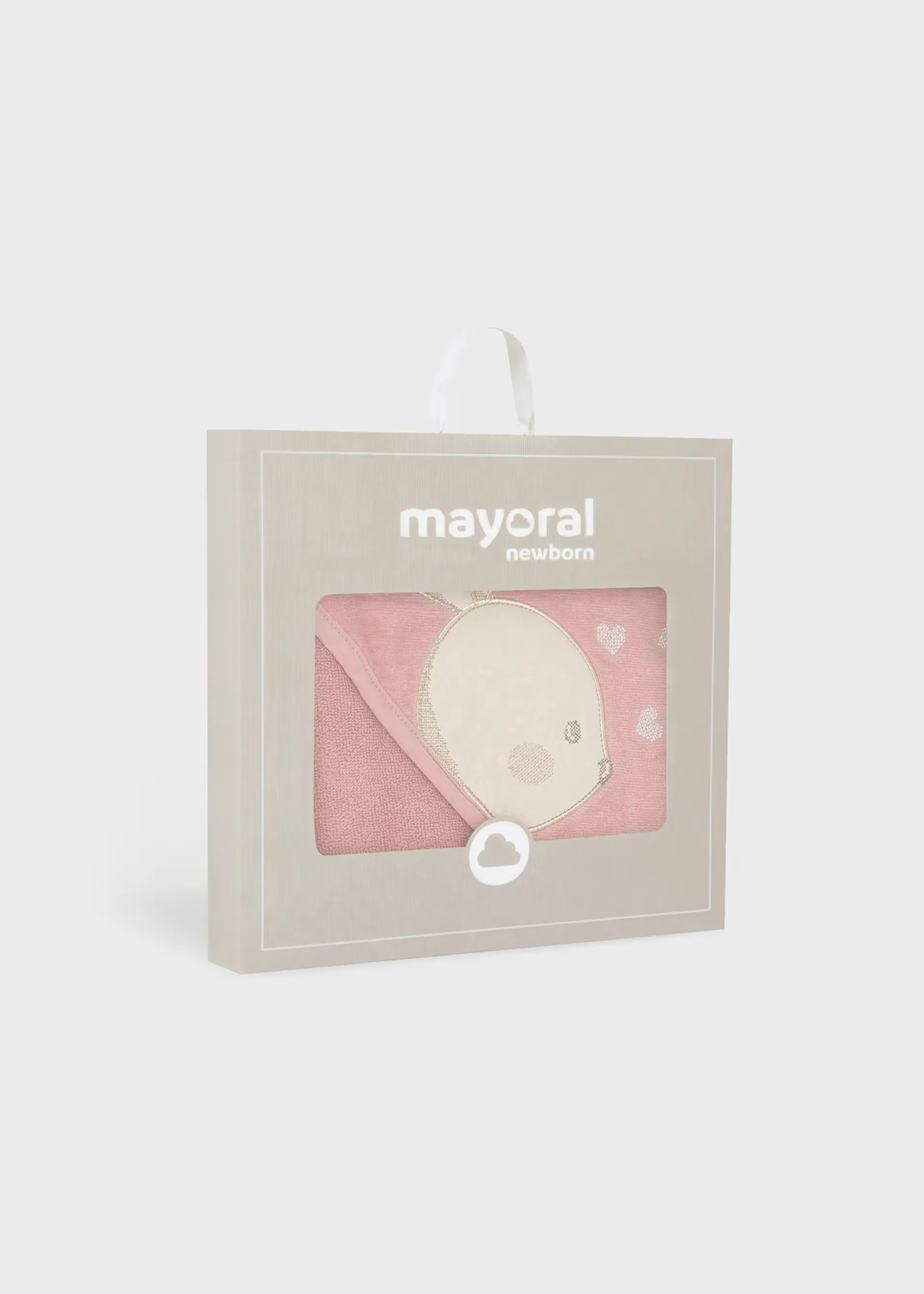 Toalla Capota Bordado Conejo Rosa Mayoral caja