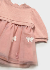 Vestido Tul Bordado Mariposas Rosas Mayoral Detalle