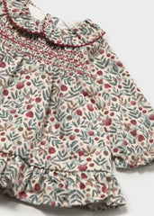 Vestido Resortado Estampado Flores Lirio Mayoral Detalle