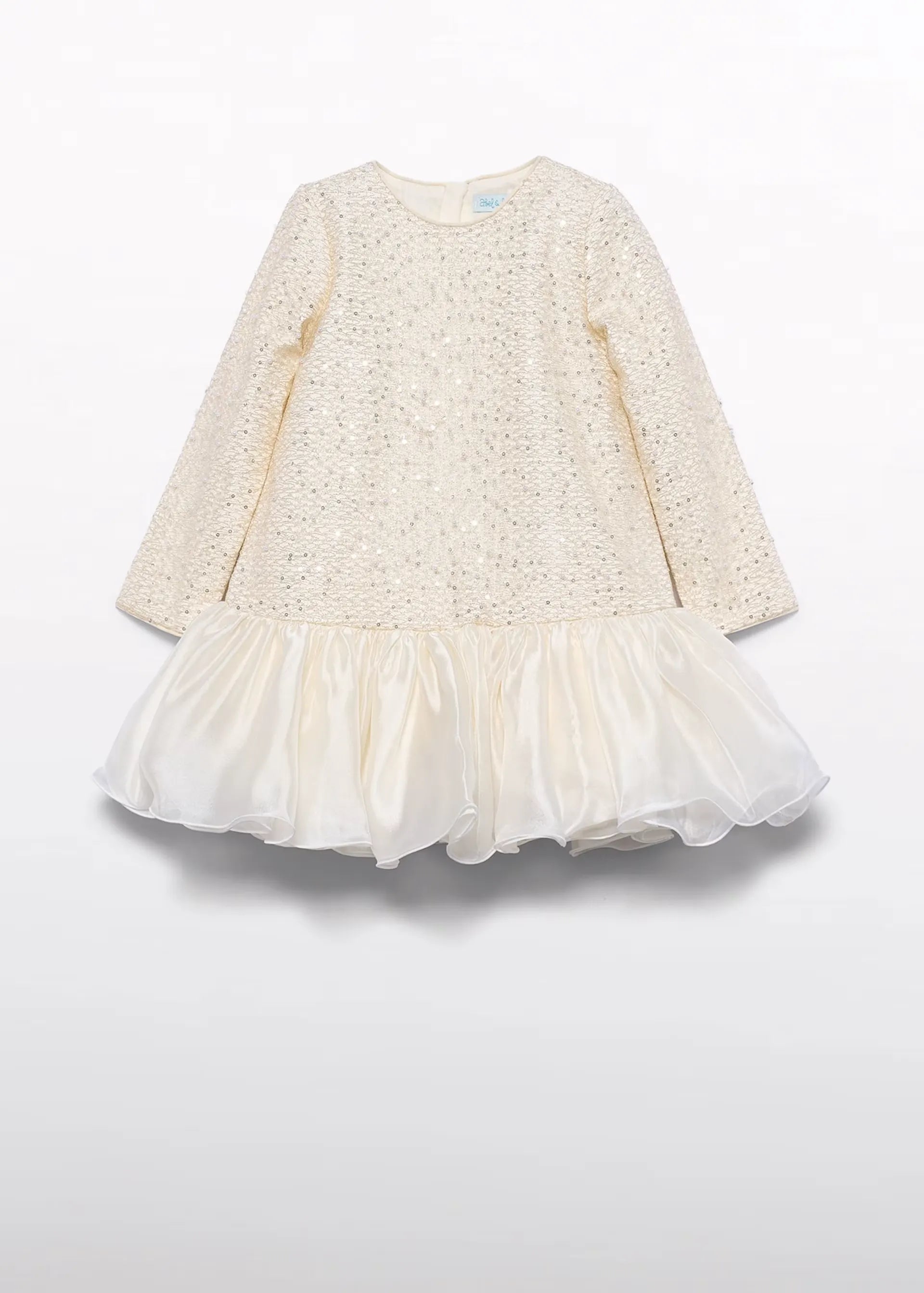 Vestido Perlas Lentejuelas Crema Abel & Lula