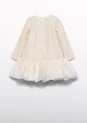 Vestido Perlas Lentejuelas Crema Abel & Lula