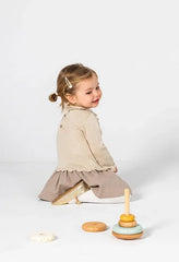 Vestido Combinado Tejido Dog Beige Boboli NIÑA