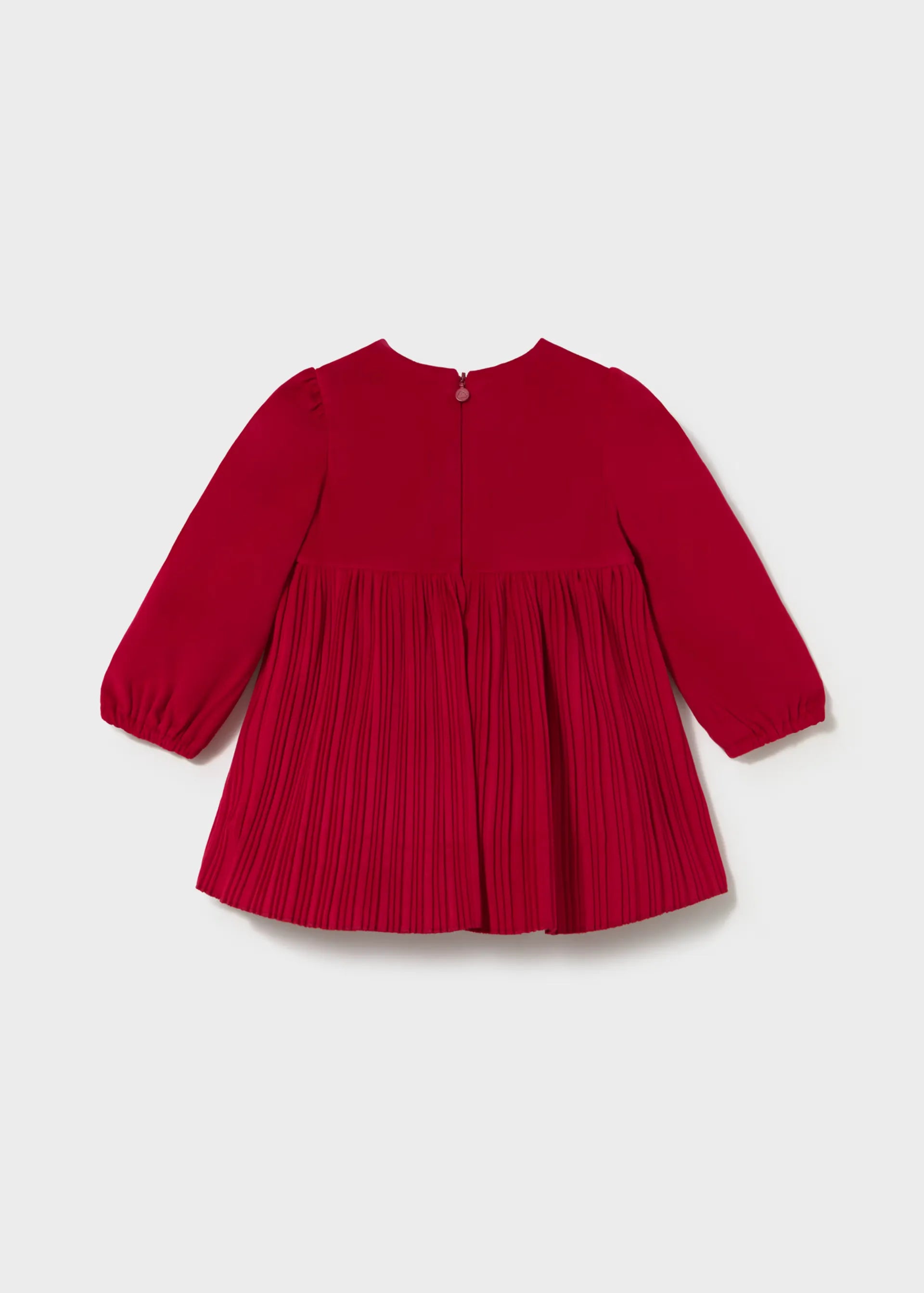 Vestido Terciopelo Plisado Rojo Mayoral estilo