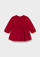 Vestido Terciopelo Plisado Rojo Mayoral estilo