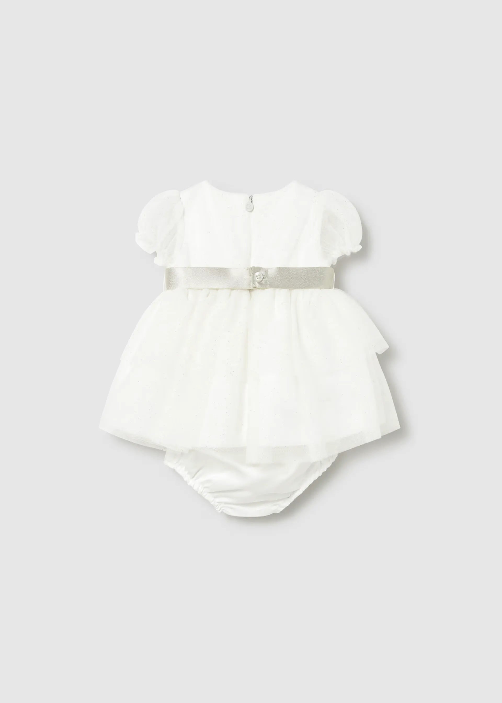Vestido Ceremonia Tul Brillo Blanco Mayoral 
