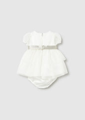 Vestido Ceremonia Tul Brillo Blanco Mayoral 