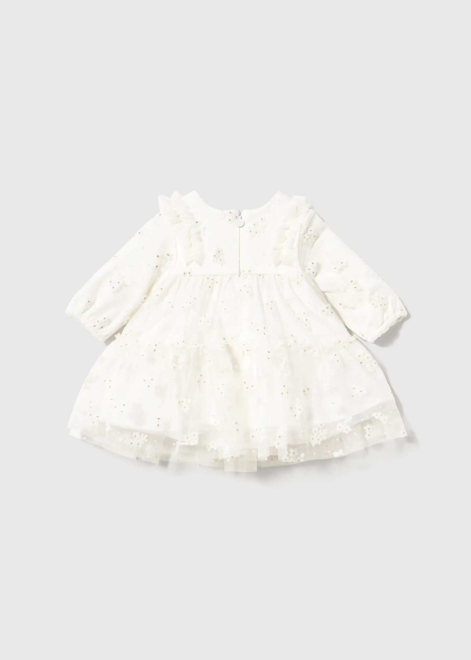 Vestido Tul Flores Blanco Mayoral Moda