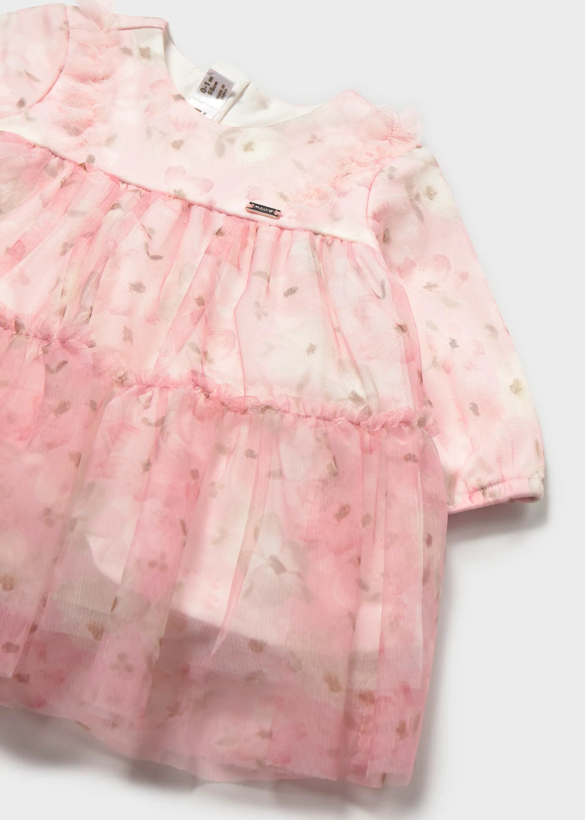 Vestido Tul Flores Rose Mayoral Detalle