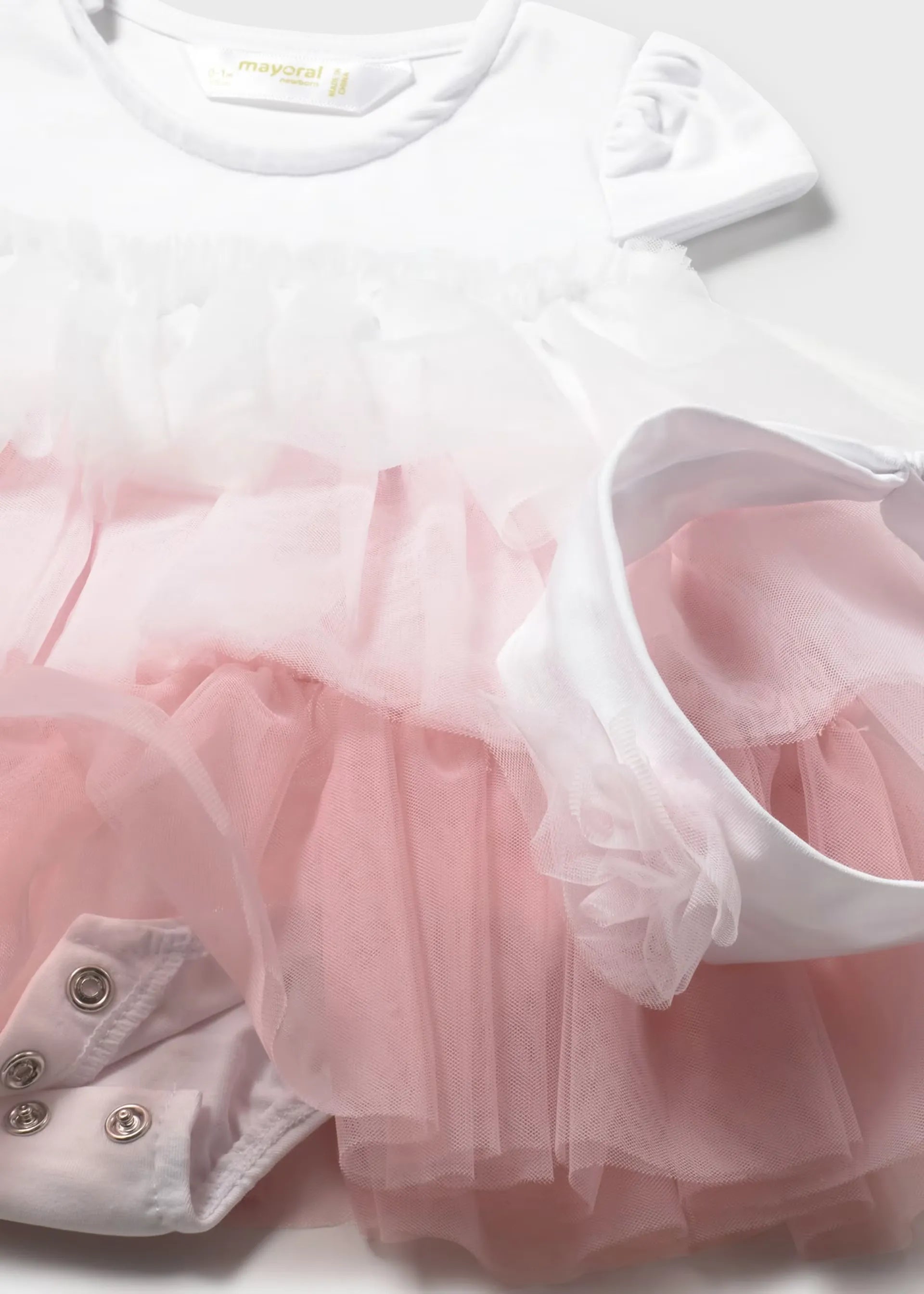 Vestido Tul con Diadema Rosa Mayoral detalle