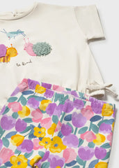 Conjunto Leggins Estampado Florar Lila Mayoral detalle