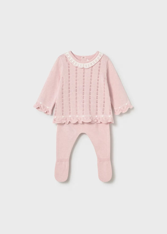 Primer Día Tricot Cuello Rosa Mayoral