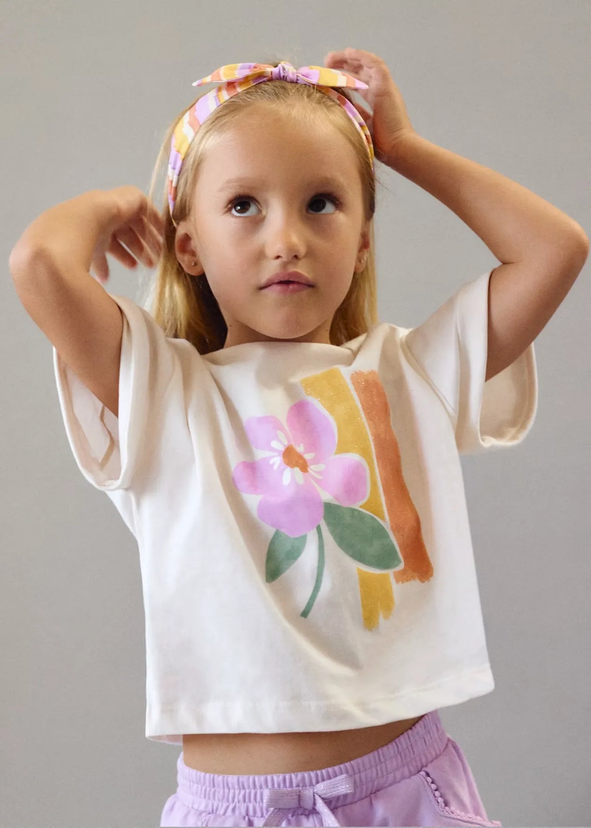 Blusa Estampado con Balaca Flor Lila Mayoral