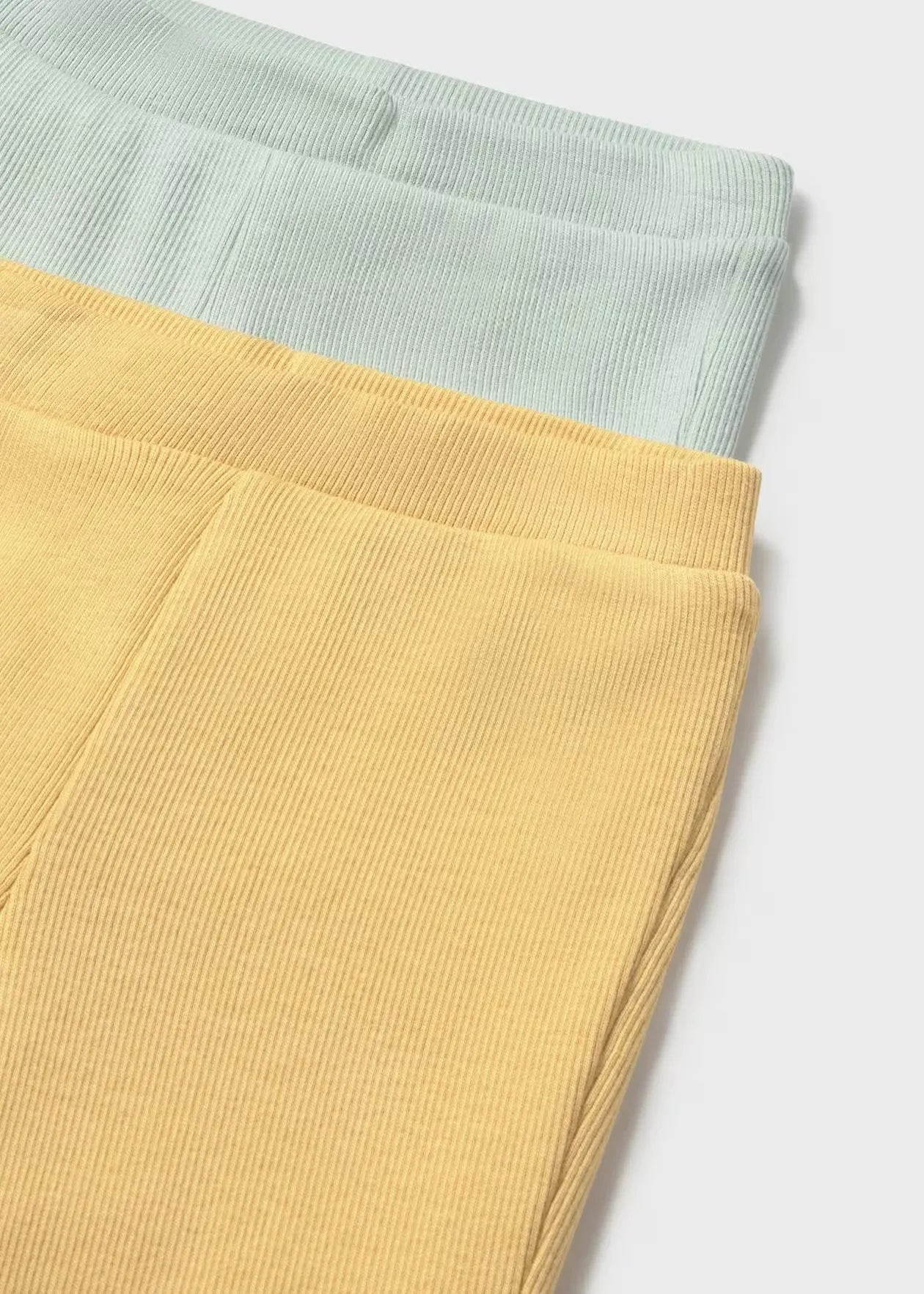 Set 2 Pantalones Acanalados Verde Amarillo  Mayoral Estilo 