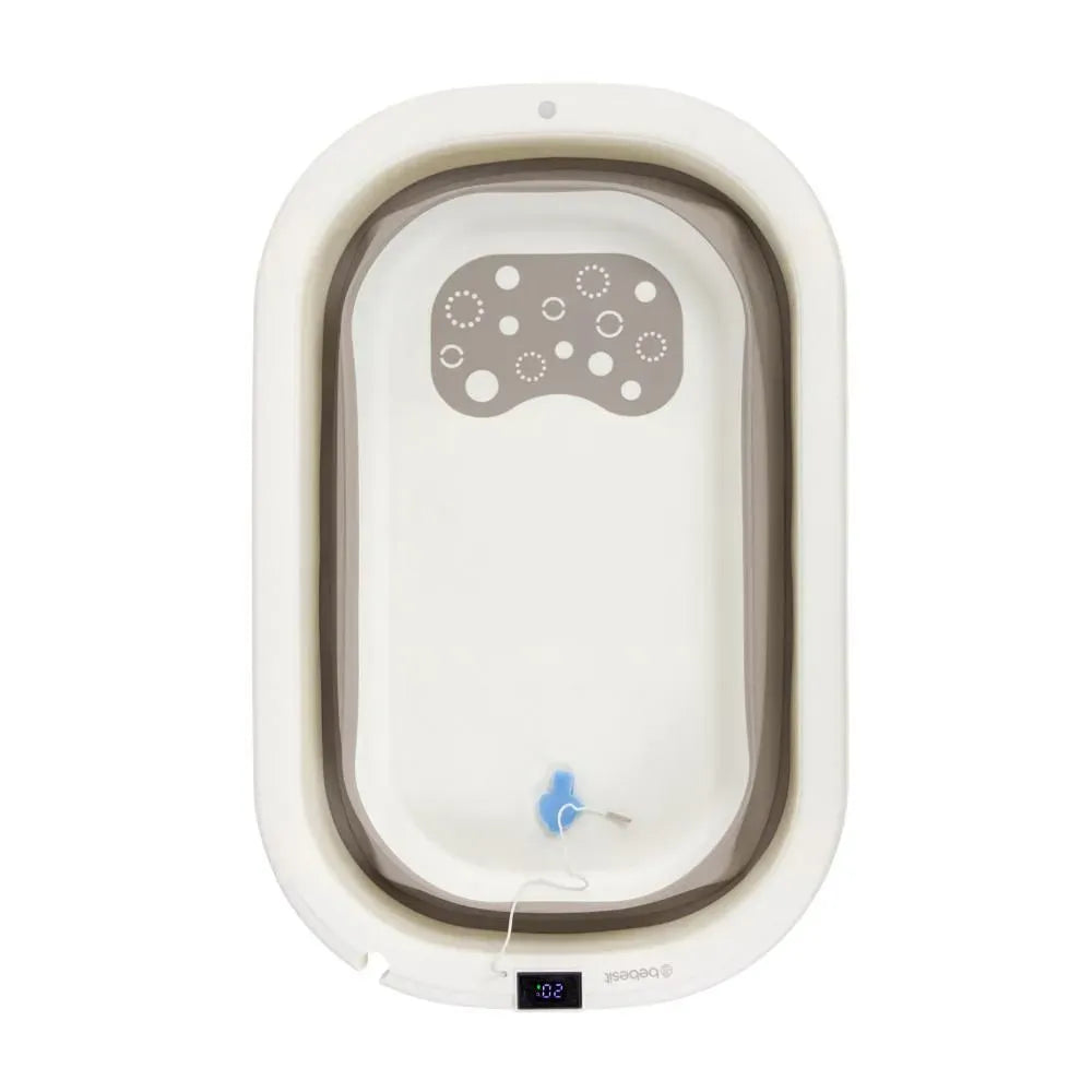 Bañera Plegable con Termometro Splash Gris Bebebsit medida