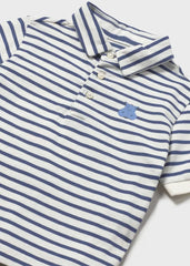 Polo Bordado Rayas Animales Azul Mayoral detalle