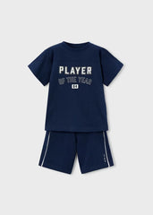 Conjunto Bermuda Estampado Navy Player Mayoral