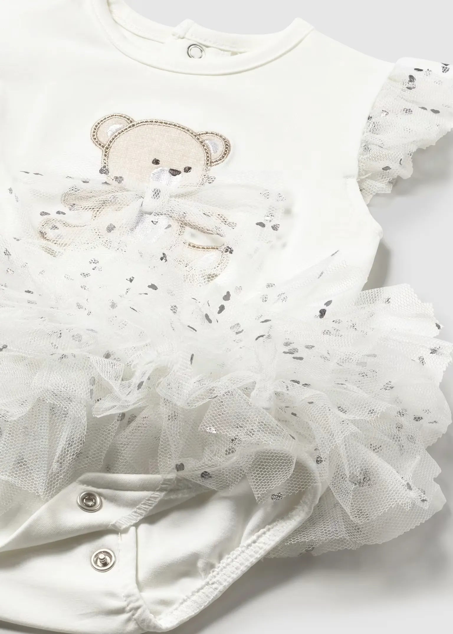 Body Bordado Oso Tutu Blanco Mayoral detalle