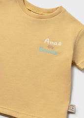 Camiseta Estampado Frase Amarillo Mayoral detalle
