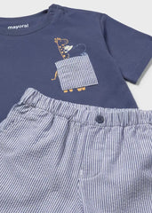 Conjunto Bermuda Rayas Azul Mayoral detalle