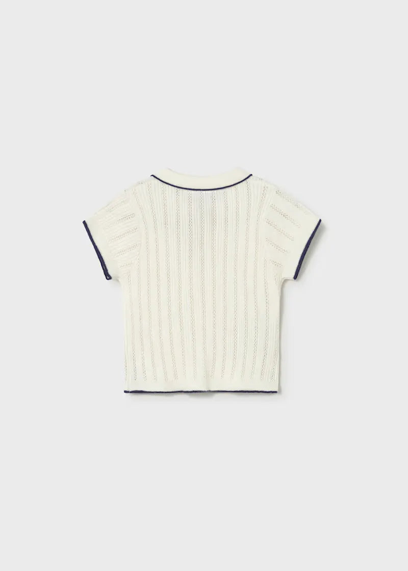 Blusa Polo Tricot Blanco Mayoral estilo
