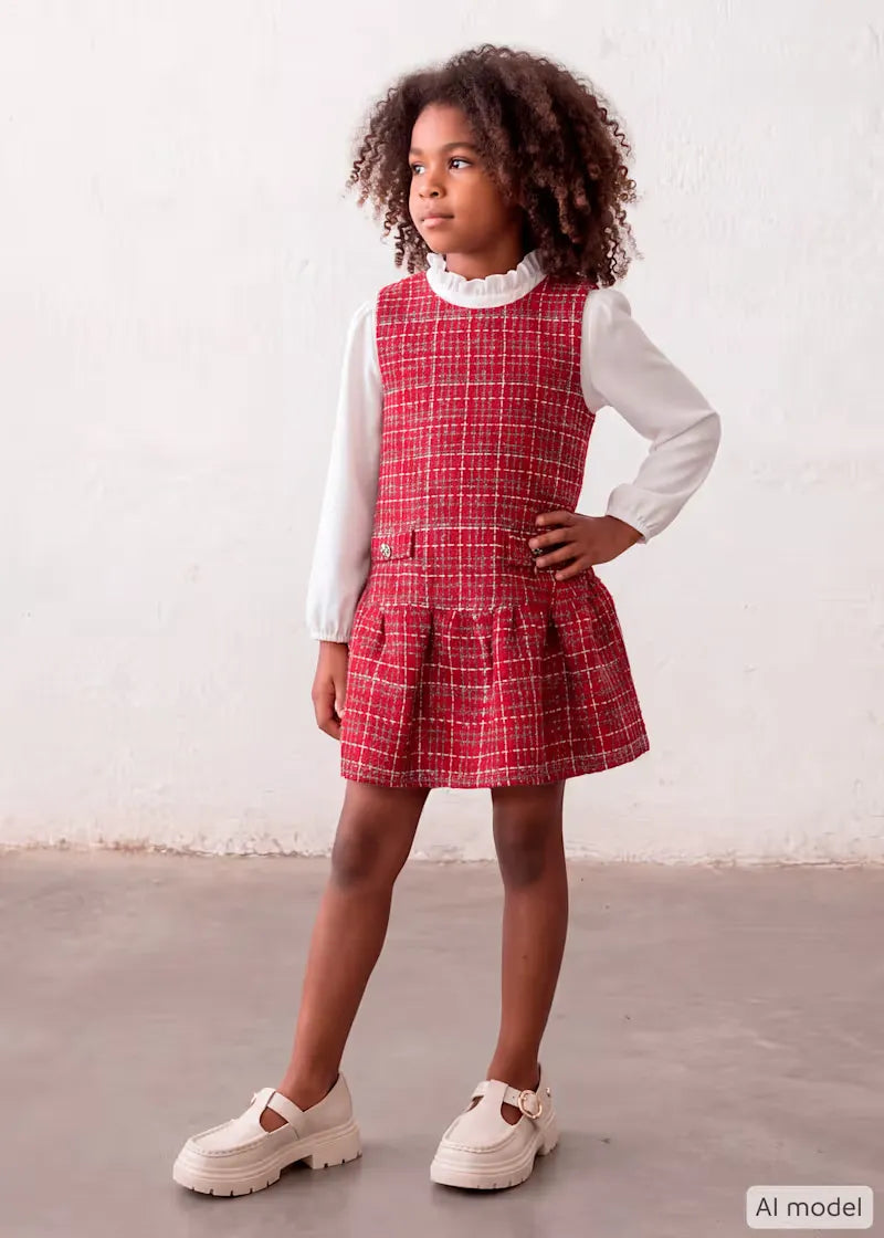 Vestido Combinado Pichi Tejido Rojo Mayoral
