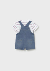 Conjunto Overol Denim Camiseta Rayas Mayoral estilo