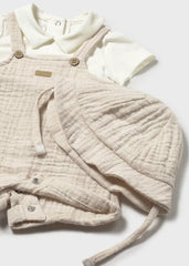 Pelele Cuello con Gorro Beige Mayoral detalle
