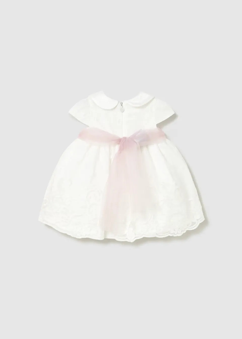 Vestido Ceremonia Cinturón Rosa Blanco Mayoral estilo