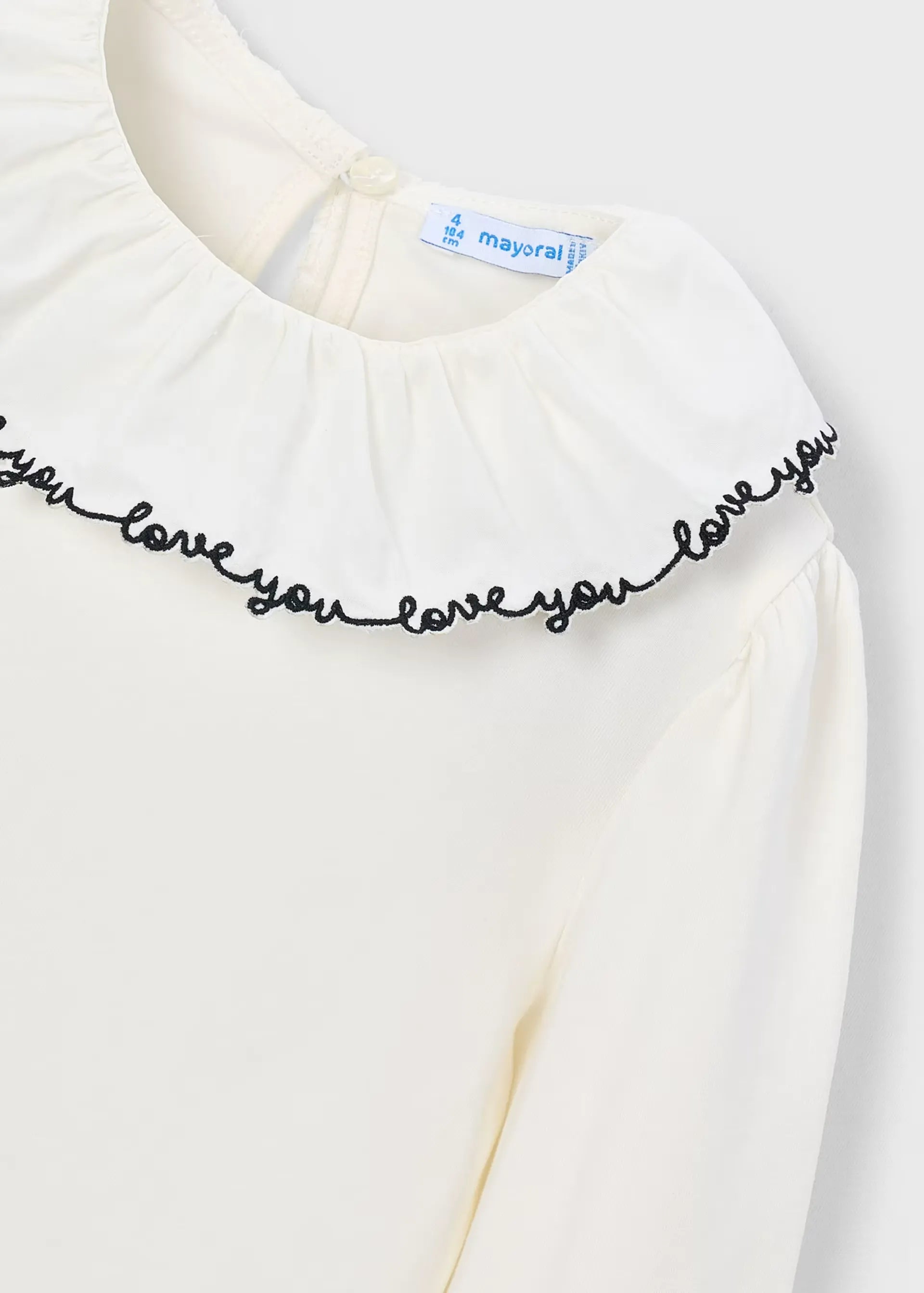 Blusa Manga Larga Detalle Cuello Negro Mayoral Detalle