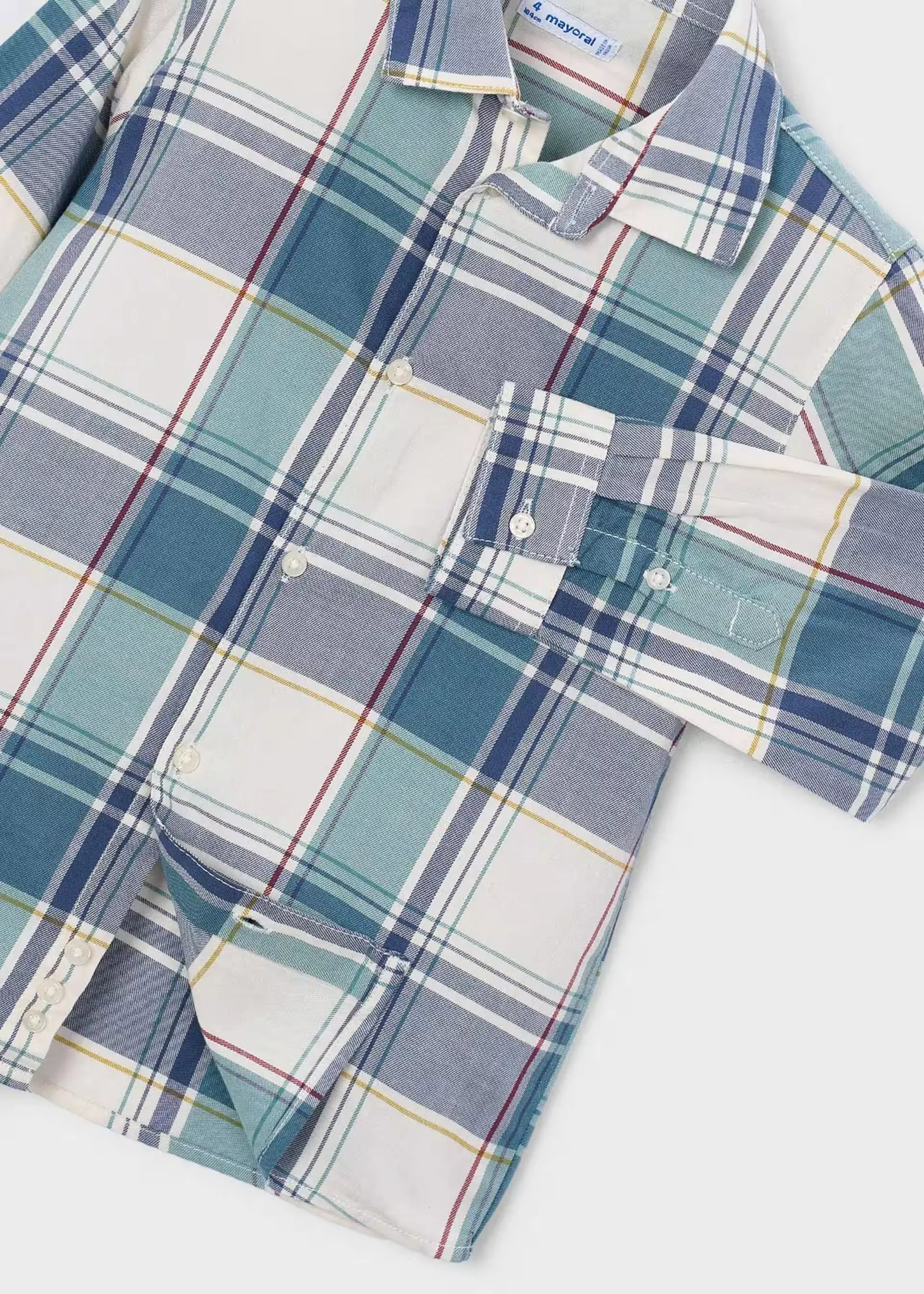 Camisa Manga Larga Cuadros Lago Azul Mayoral Detalle