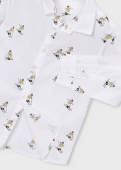 Camisa Manga Larga Estampado Esquiador Blanco Mayoral