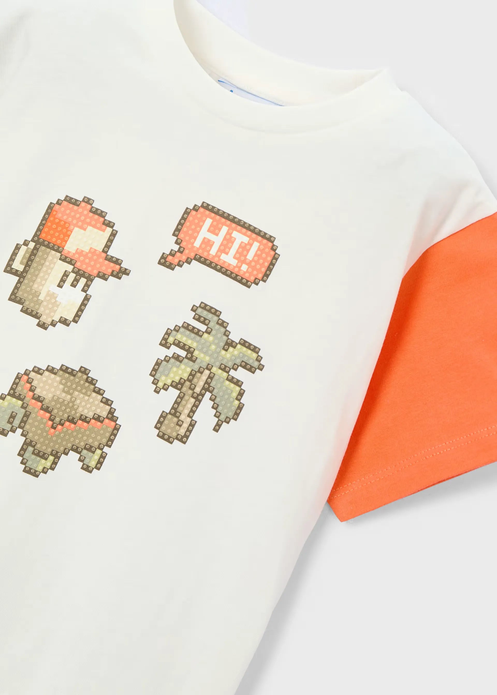 Camiseta Estampado Combinado Naranja Mayoral detalle