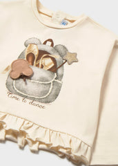 Blusa Manga Larga Estampado Oso Mayoral Detalle