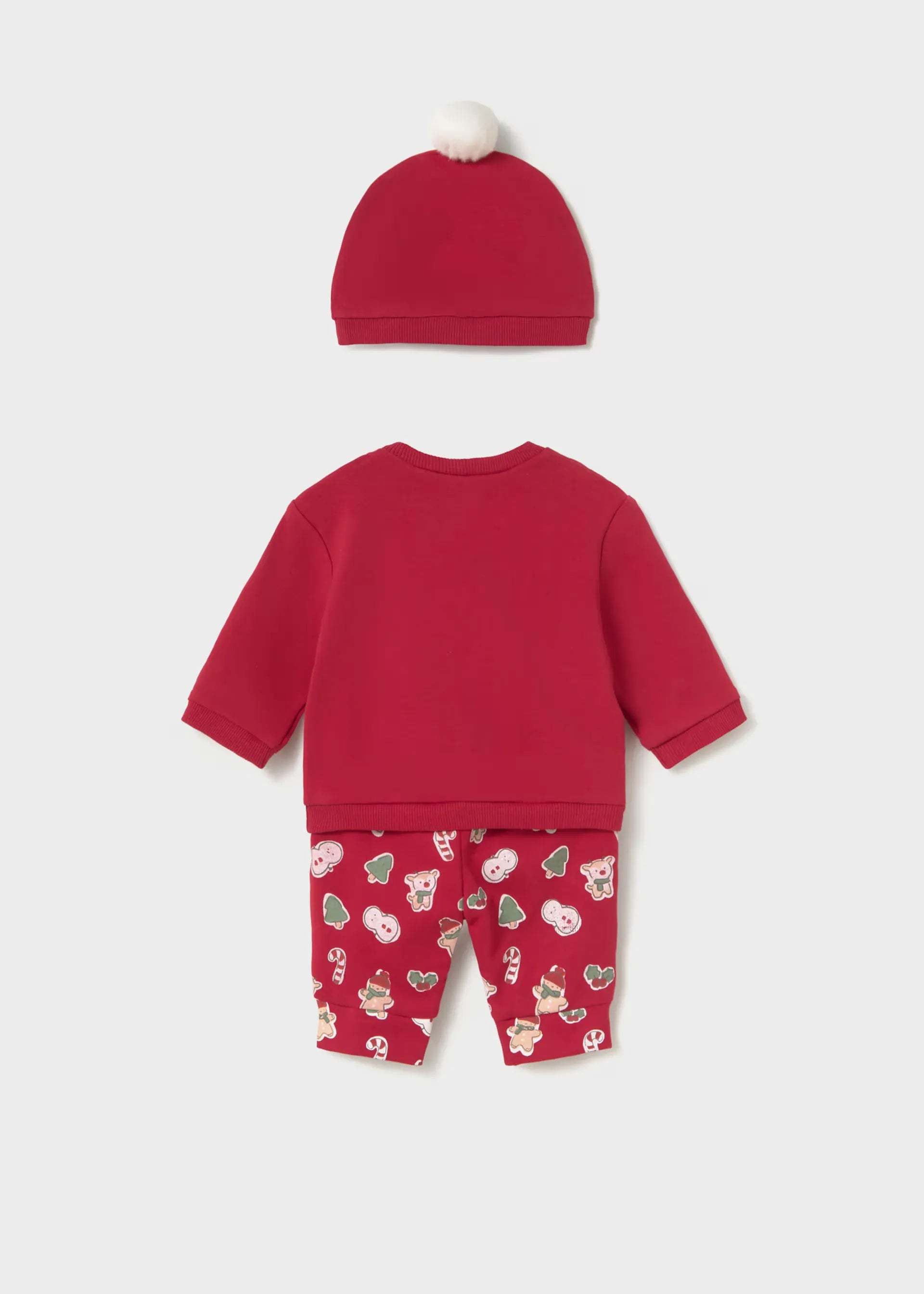 Conjunto 3 Piezas Bordado Papá Noel Rojo  estilo