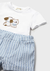 Conjunto Bermuda Rayas Con Pava Dog Azul Mayoral estilos