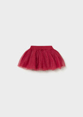 Conjunto 3 Piezas Falda Tul Brillo Rojo Mayoral COLOR