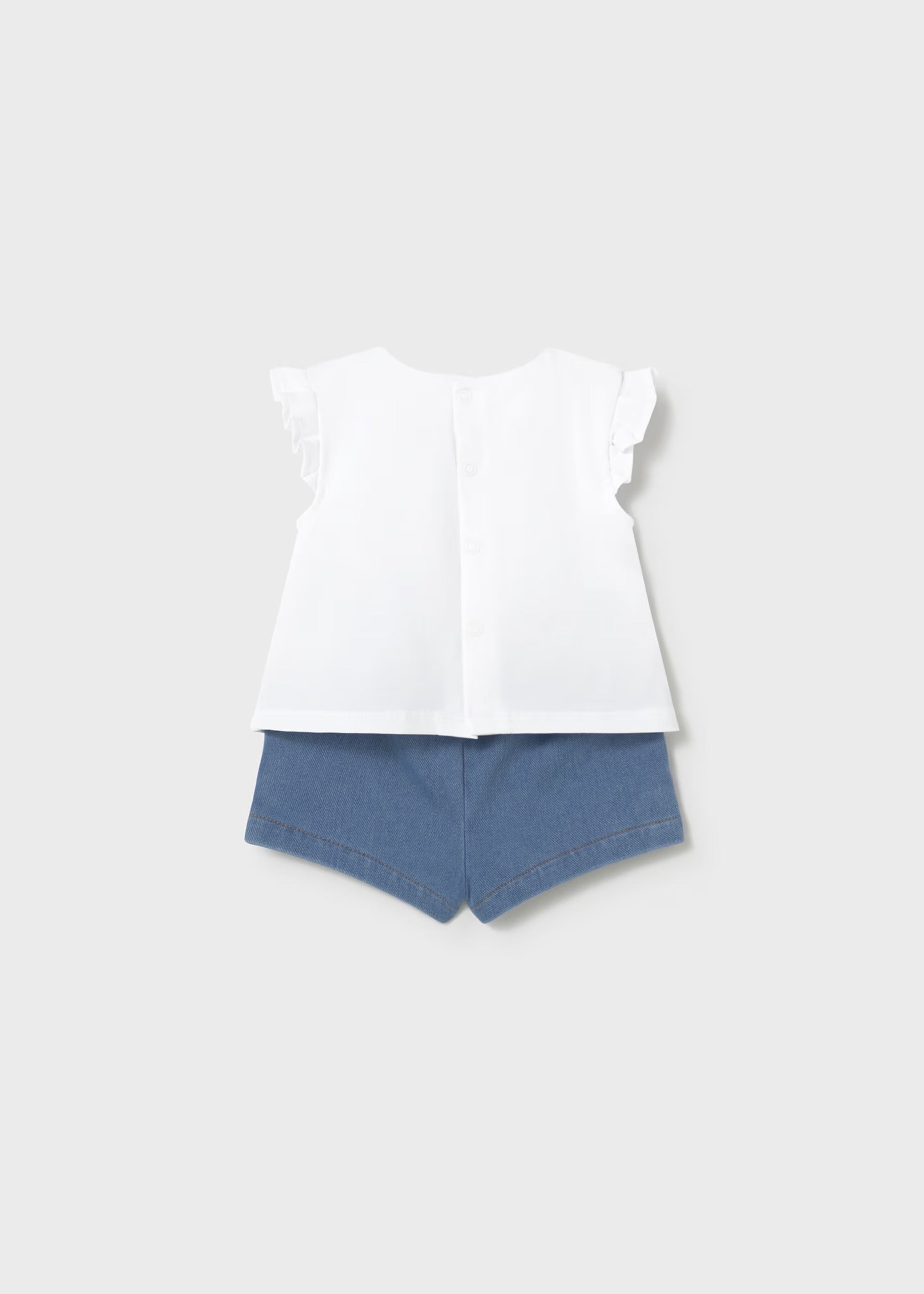 Conjunto Short Denim Muñeca Blanco Mayoral detalle