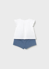 Conjunto Short Denim Muñeca Blanco Mayoral detalle