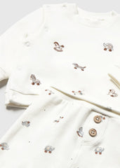 Conjunto Manga Larga Animales Blanco Mayoral Detalle