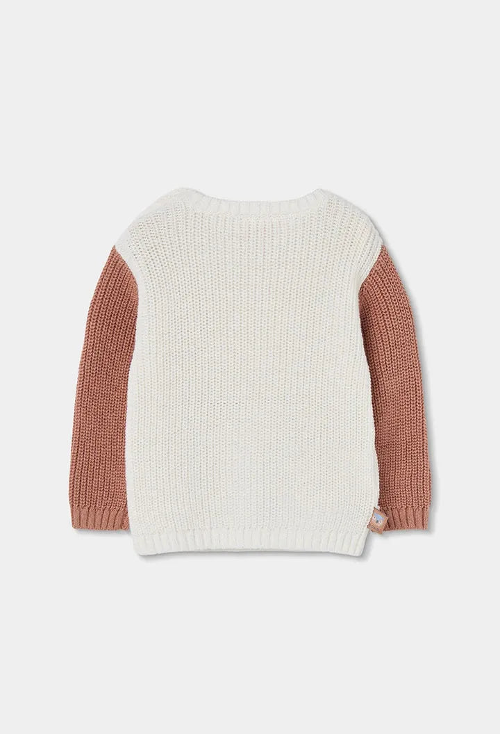 Saco Tejido Buho Combinado Café Boboli