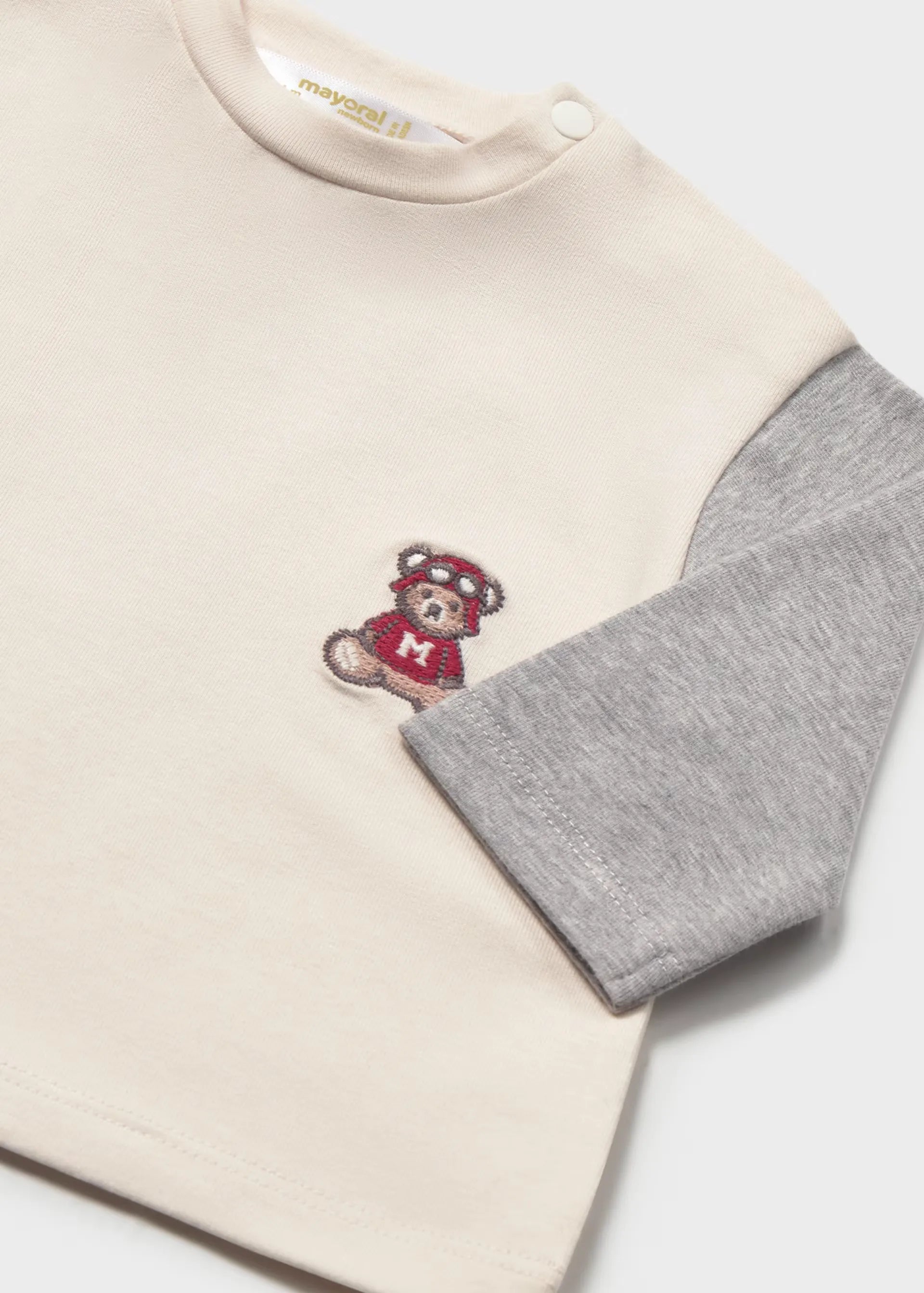 Set 2 Camisetas Manga Larga Oso Ciruela Detalle