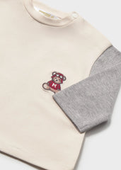 Set 2 Camisetas Manga Larga Oso Ciruela Detalle